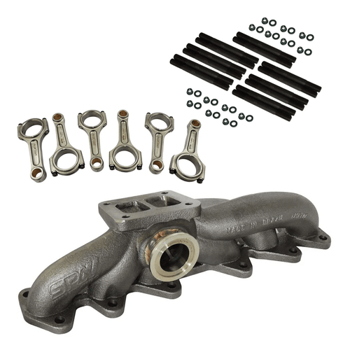 Coletor escape pulsativo turbo Toyota Supra 6CIL 2JZ - Adequado à conversão bi-turbo para 1 turbo T4 + Prisioneiro + BIELA FORJADA SUPER A-BEAM