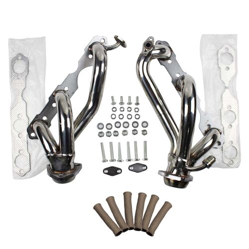 Coletor de Escapamento 6X2 em Aço Inox - GM Blazer/S10 Motor V6 4.3 VORTEC + 6x Capa Térmica p/ Cabo de Vela Titanium