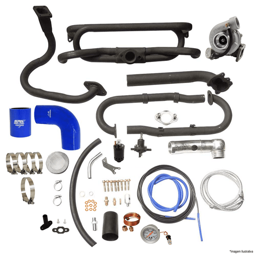 Kit Turbo VW Fusca carburação simples para turbos padrão T2 - COM TURBINA