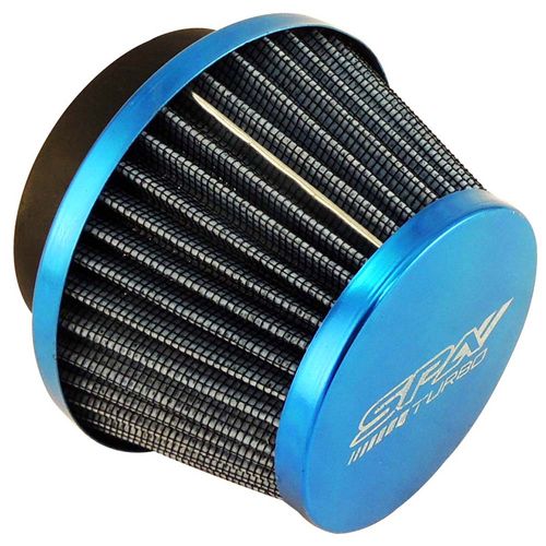 Filtro de ar cônico 2 1/2" x 80mm - Azul - Sem uso.