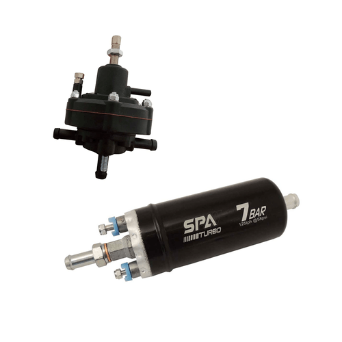 BOMBA ELÉTRICA DE COMBUSTÍVEL EXTERNA 7 BAR + DOSADOR DE COMBUSTÍVEL HPC GRANDE PARA MOTORES CARBURADOS LINHA COMPOSITE SPA