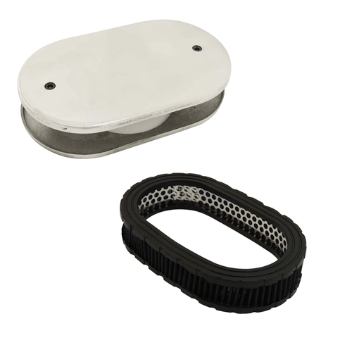 Filtro de ar esportivo oval para injeção monoponto Fiat e VW com elemento filtrante esportivo oval 40mm