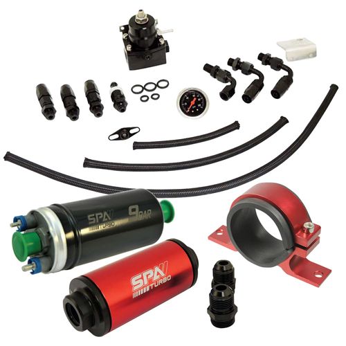 Bomba Externa 9 BAR + Suporte Simples Vermelho + Kit Dosador de Combustível