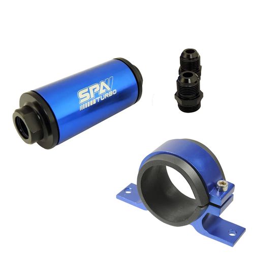 Suporte simples preto + Filtro de combustível lavável universal - Conexões 10AN