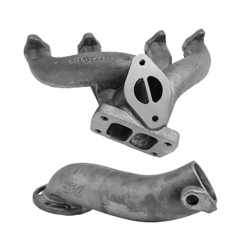 Coletor de Escape para Turbo T3 VW AP 8V Pulsativo no farol + Saída de Escapamento em Ferro Fundido
