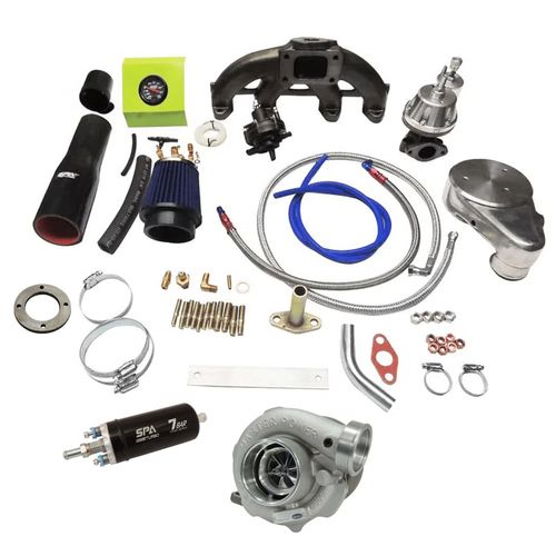Kit Turbo AP 1.6 / 1.8 8v Carburado T3 pulsativo Para Baixo + TURBINA R4449 + Bomba eletrica de combustivel externa 7 BAR