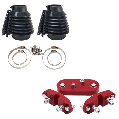 Coifa de câmbio em silicone (par) + kit coxim motor e câmbio em PU para Fusca e derivados
