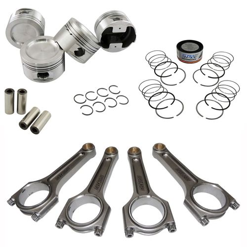 Kit Forjado AP 1.6 Turbo: Pistão SPA Super A com Pinos e Travas/Bielas Super A 149 1000 CV/ Grátis Anéis - (BJF/BWX/UNF) - Gol/Saveiro/Parati/ 85 a 09