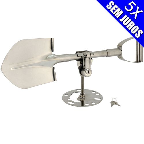 Pá para escavações em aço inox com suporte para jipeiros / trilha / 4x4