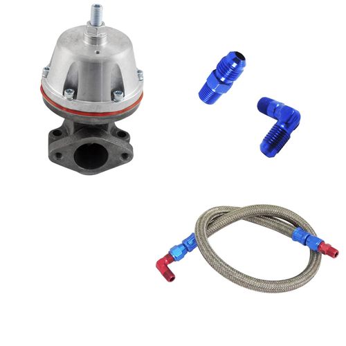 Wastegate MCSL SR2 Booster+Niple Latão 1/8" NPT X 1/4"+ Niple 90º 1/8"+ NPT X 1/4" SAE+Mangueira Wastegate