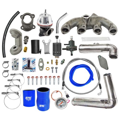 Kit turbo Corsa 1.0 / 1.4 / 1.6 8V multiponto p/ coletor adm. em alumínio com A/C e D/H - T2 - S/ TURBINA