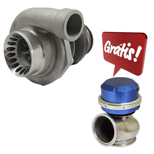 Turbina roletada GTX3584R T3 rotor billet 66mm eixo 62mm GRÁTIS: WASTEGATE 50MM V-BAND