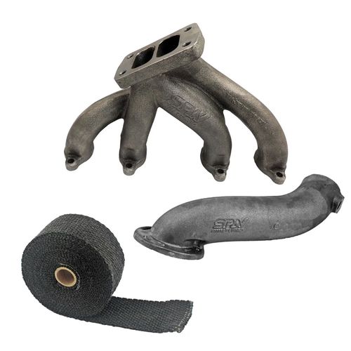 Coletor escape turbo VW AP 8V Pulsativo Farol - T3 + Saída escape ferro 2 1/2" + FITA TÉRMICA 2" 5M