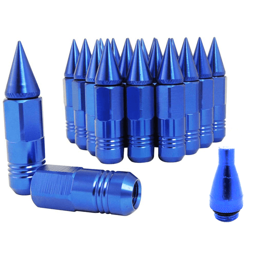 PORCA DE RODA (LUG NUTS) 20 PEÇAS 80MM M12 X 1,25 - MODELO SPIKE - AZUL - NO ESTADO