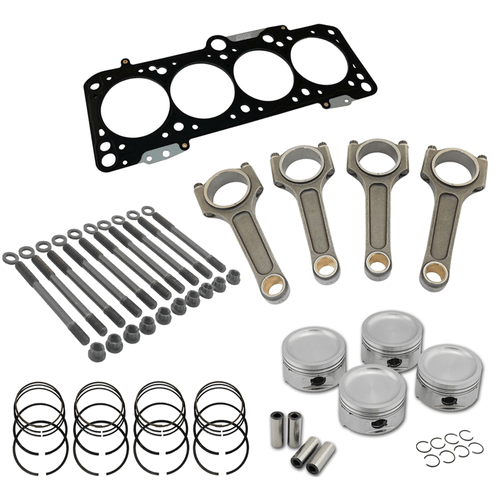 kit forjado AP 2.0 turbo: PISTÃO CÔNC. FORJ. SUPER A PINOS 63,45X20MM E TRAVAS + Aneis + Junta + Prision. + Biela Basic