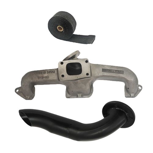 Coletor escape turbo GM Opala / Caravan 4 cilindros - T3 + SAÍDA Escape + FITA TÉRMICA 2" 5M GRÁTIS 4 ABRAÇADEIRAS ZIP INOX