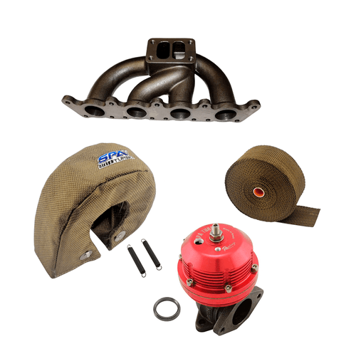 Coletor escape turbo A3 / Golf 1.8 20V pulsativo - P/ baixo + Fita Titanium 10 metros + Capa termica T3 + WASTEGATE USA REGULAGEM MECÂNICA
