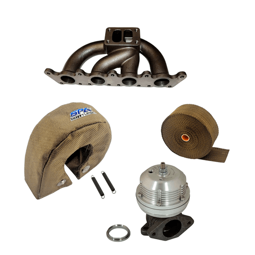 Coletor escape turbo A3 / Golf 1.8 20V pulsativo - P/ baixo + Fita Titanium 10 metros + Capa termica T3 + WASTEGATE USA REGULAGEM MECÂNICA