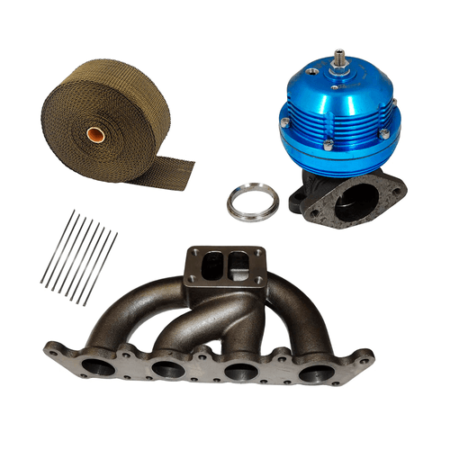 COLETOR DE ESCAPE TURBO AUDI A3 / GOLF 1.8 20V PULSATIVO - P/ BAIXO - T3 + FITA TÉRMICA TITANIUM 2" 10M + WASTEGATE USA MECÂNICA