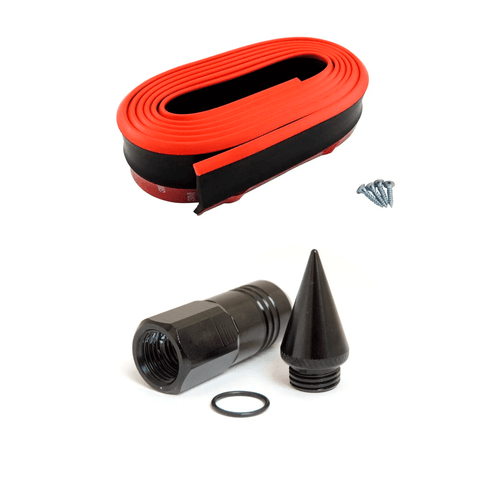 PORCA DE RODA (LUG NUTS) 20 PEÇAS 80MM M12 X 1,25 - SPIKE PRETO + Spoiler Flexivel Front Lip - Unidade - Universal - Veículos Leves e Pesados