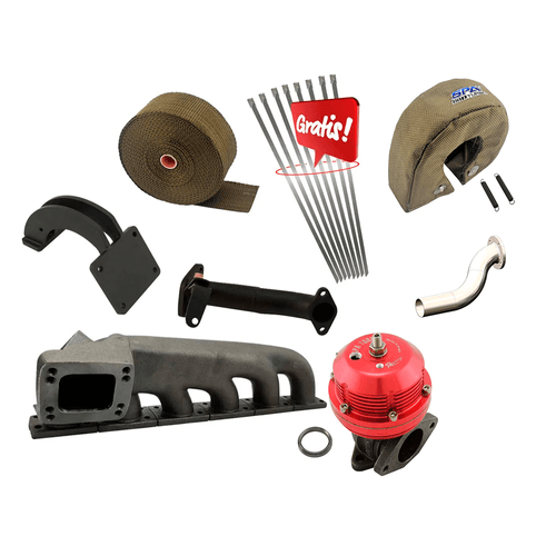 COLETOR DE ESCAPE PARA TURBO BMW E36/E46 AMERICANA / ALEMÃ T3/T4 + SUPORTE MOTOR + SUPORTE Válvula + FITA 2"x15m + Capa T3 + Saída Escape + USA