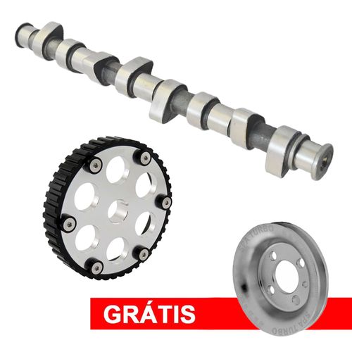 COMANDO DE VÁLVULA BILLET VW AP 8V 296°A / 290°E  TURBO TUCHO MECÂNICO + POLIA COMANDO DE VÁLVULAS REGULÁVEL - GRÁTIS POLIA VIRABREQUIM RACING