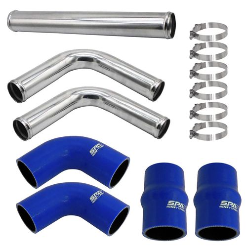 Kit p/ fabricação de pressurização/intake universal: Tubos de alumínio reto e 90° / Mangueiras de silicone / Abraçadeiras tucho