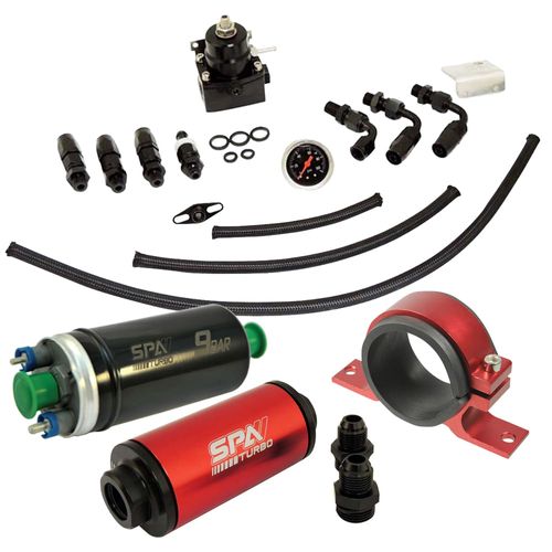 Bomba Externa 9 BAR + Suporte Simples Vermelho + Kit Dosador de Combustível