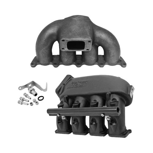 COLETOR ESCAPE TURBO MONOFLUXO + COLETOR ADMISSÃO PLENUM ALUMÍNIO FUNDIDO (TRANSVERSAL) TBI LADO ESQUERDO - VW GOLF - AUDI A3 1.8 20V - T3