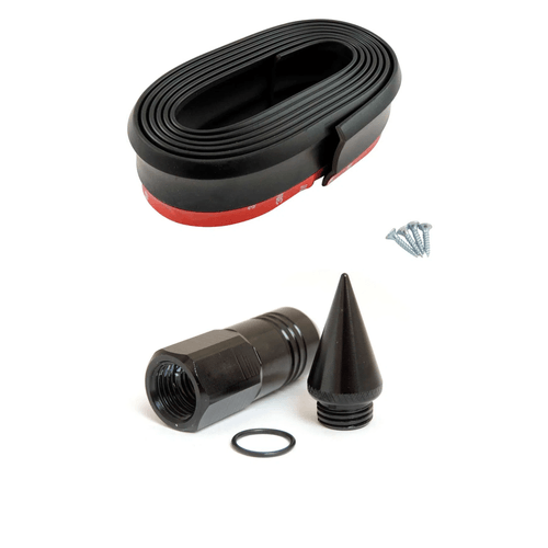 PORCA DE RODA (LUG NUTS) 20 PEÇAS 80MM M12 X 1,25 - SPIKE PRETO + Spoiler Flexivel Front Lip - Unidade - Universal - Veículos Leves e Pesados