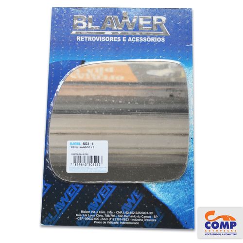 Lente de Espelho Retrovisor Esquerdo Kangoo 1999 em diante 5023 - E  Blawer Lado Motorista