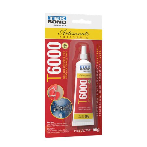 Cola Permanente T6000 - 60G - Extra Forte - Blíster - Tekbond
