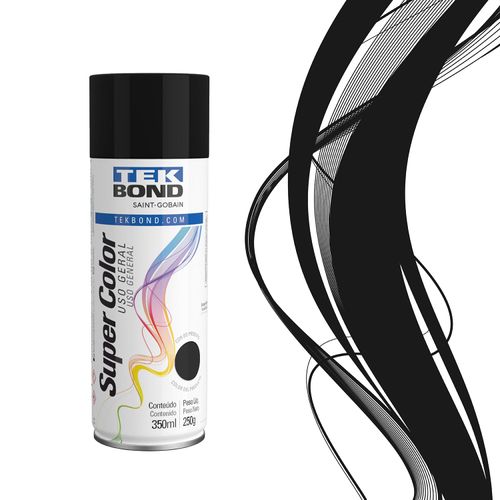 Tinta Spray Uso Geral Preto Fosco 350Ml 250G - Tekbond