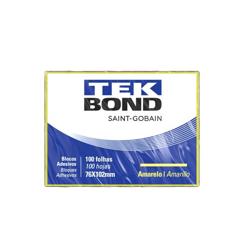 Bloco De Notas Adesivo - 7,6Cm X 10,2Cm - Amarelo - 100 Folhas - Tekbond
