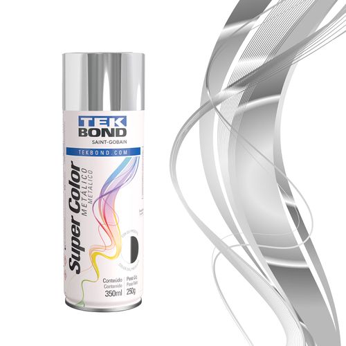 Tinta Spray Metálico Cromado 350Ml 250G - Tekbond
