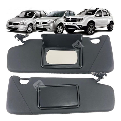 Quebra Sol Preto Renault Duster Logan Oroch Sandero - Par