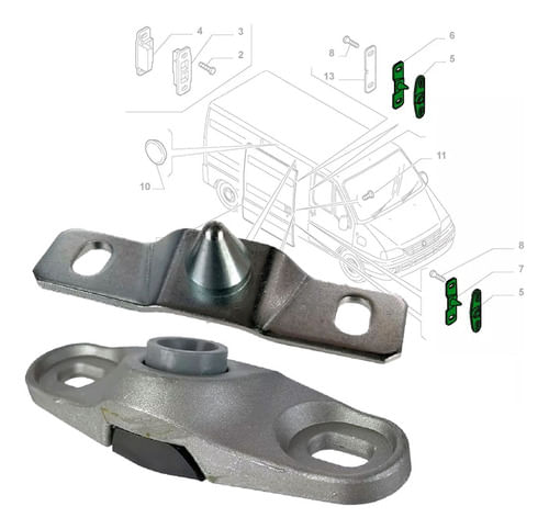Kit Batente Macho Femea Porta Lateral Correr Peugeot Boxer