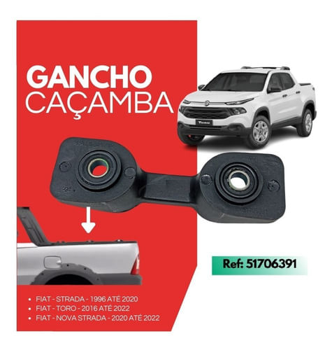 Kit 5 Ganchos Da Caçamba Fiat Strada Toro Original 51706391