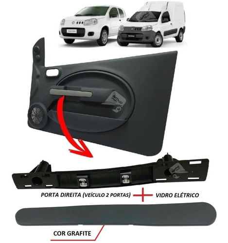 Suporte Moldura Puxador Porta Grafite Novo Uno Fiorino - Ld (1)