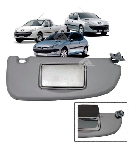 Quebra Sol Direito C/ Espelho Peugeot 206 207 Hoggar - Cinza (1)