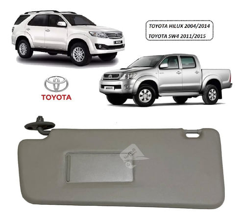 Quebra Sol C/ Espelho Toyota Hilux 2004 Até 2015 Cinza - Le