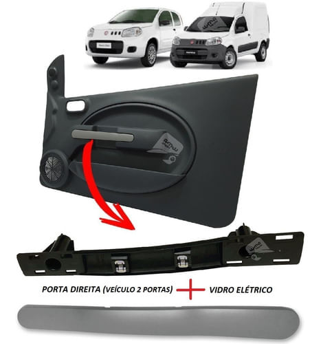 Suporte Moldura Puxador Porta Novo Fiorino 2011-2021 Ld Kit