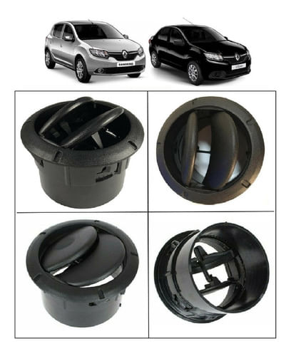 Difusor Saída De Ar Renault Sandero 2013 Até 2019 - 2 Peças