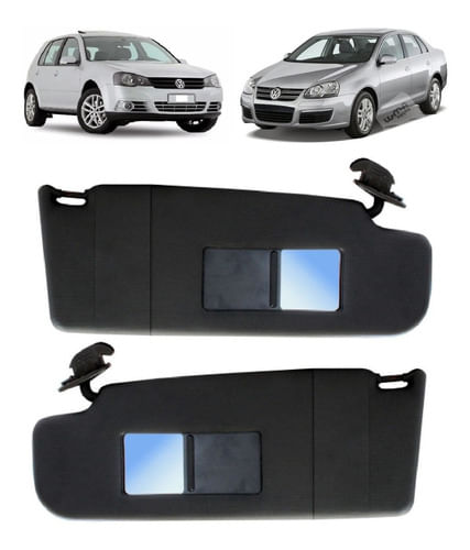 Par Quebra Sol Vw Golf Jetta 2008/... Com Espelho E Bolsa  (1)