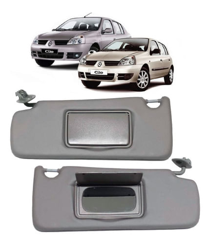 Par Quebra Sol C/ Espelho Renault Clio Hatch Sedan 1999-2016