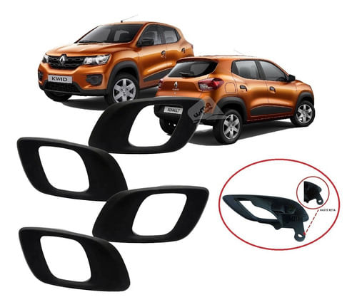 Kit Gatilho Maçaneta Interna Kwid 2017 2018 19 2020 21 Preto