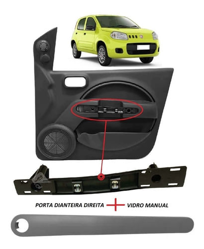 Puxador Moldura Forro Porta Uno Vivace Economy Dianteiro Ld