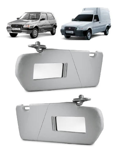 Par Quebra Sol Fiat Uno Fiorino 2004-2010 C/ Espelho E Bolsa