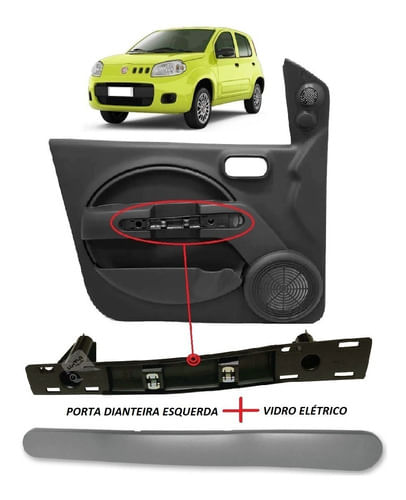 Puxador Moldura Forro Porta Uno Vivace Economy Dianteiro Le