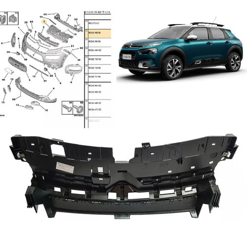 Defletor Superior Radiador C4 Cactus 2018 2019 2020 2021 22